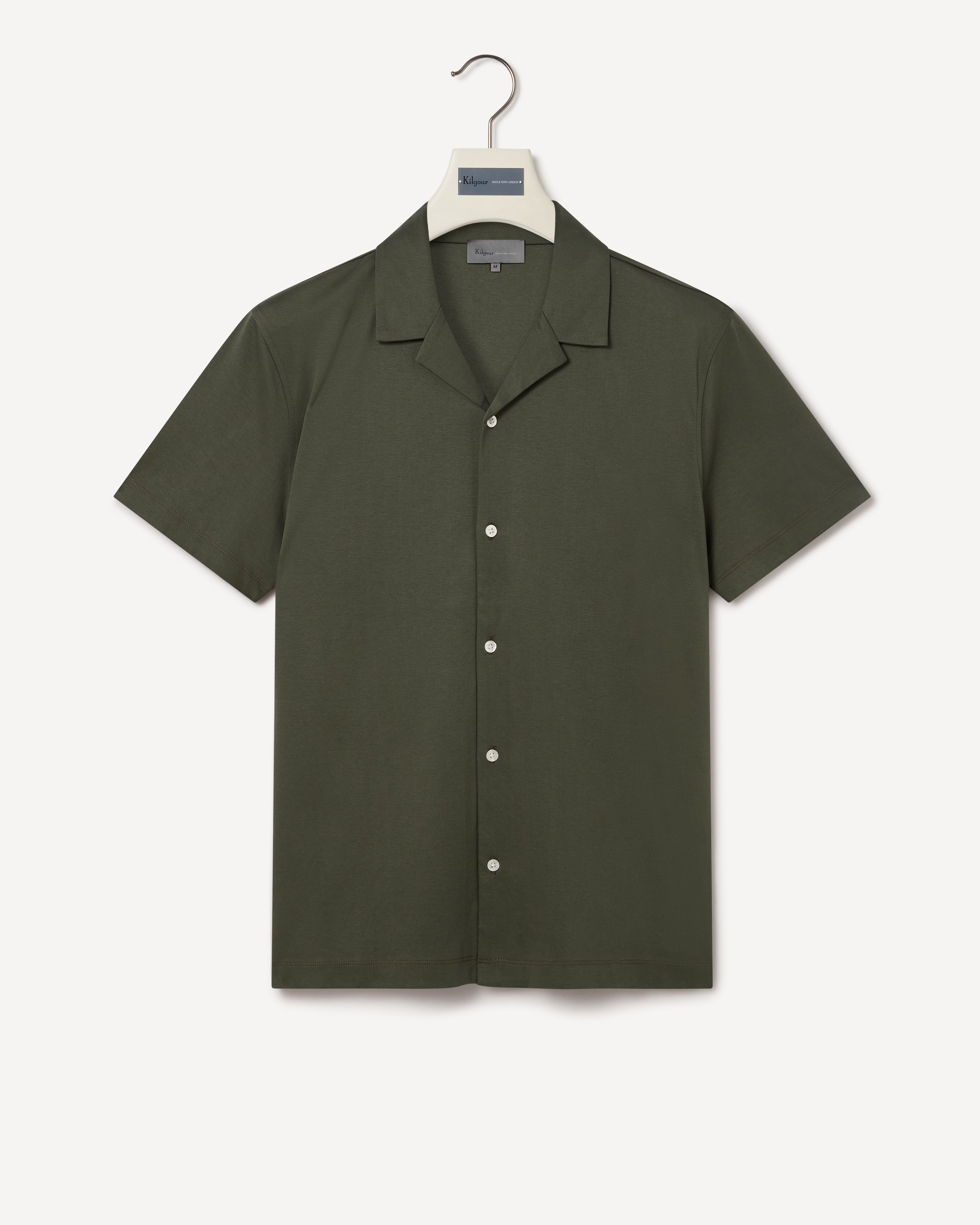 Kilgour Savile Row Tailoring Kilgour Resort Fit Short Sleeve Shirt Green
