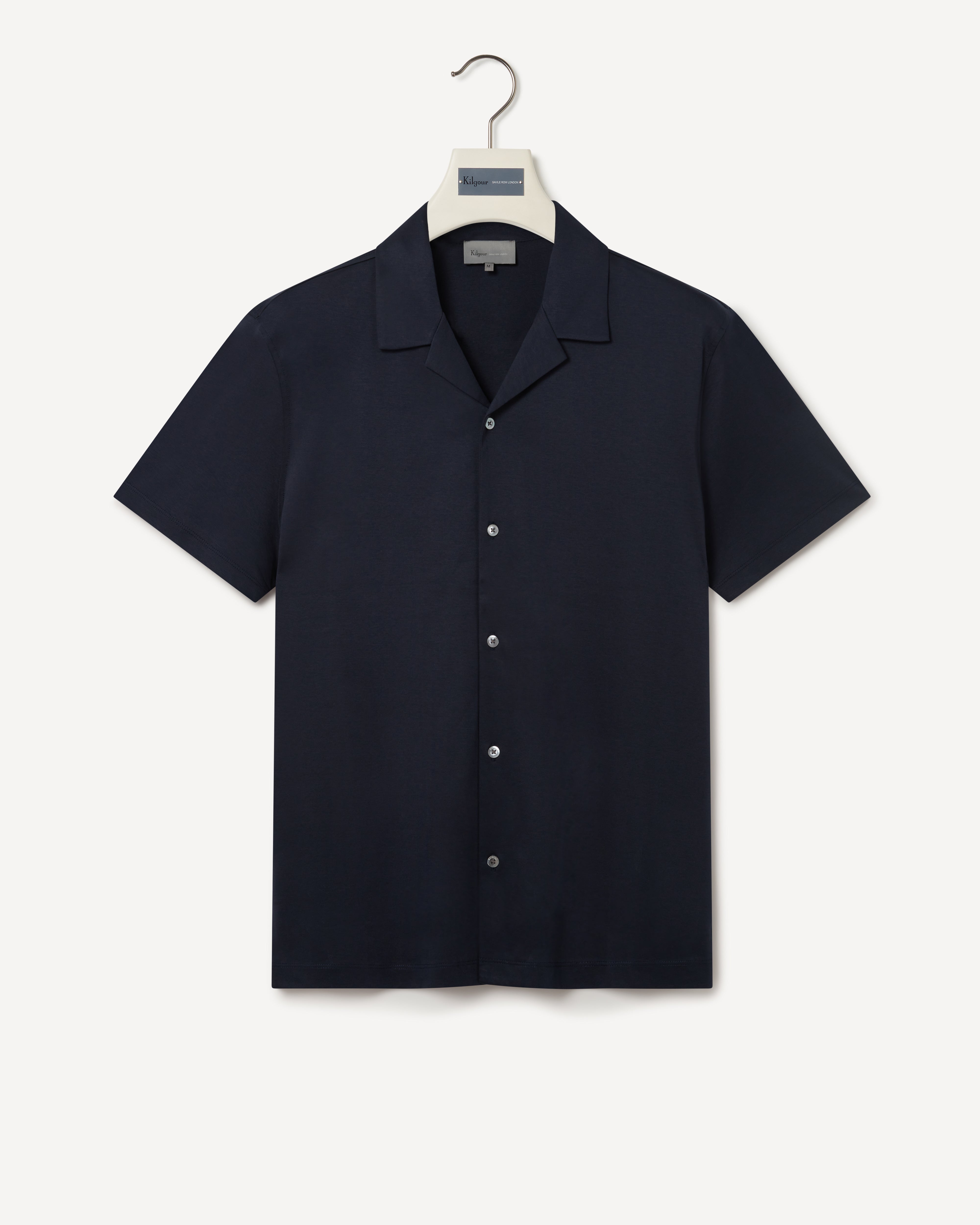 Kilgour Savile Row Tailoring Kilgour Resort Fit Short Sleeve Shirt Navy