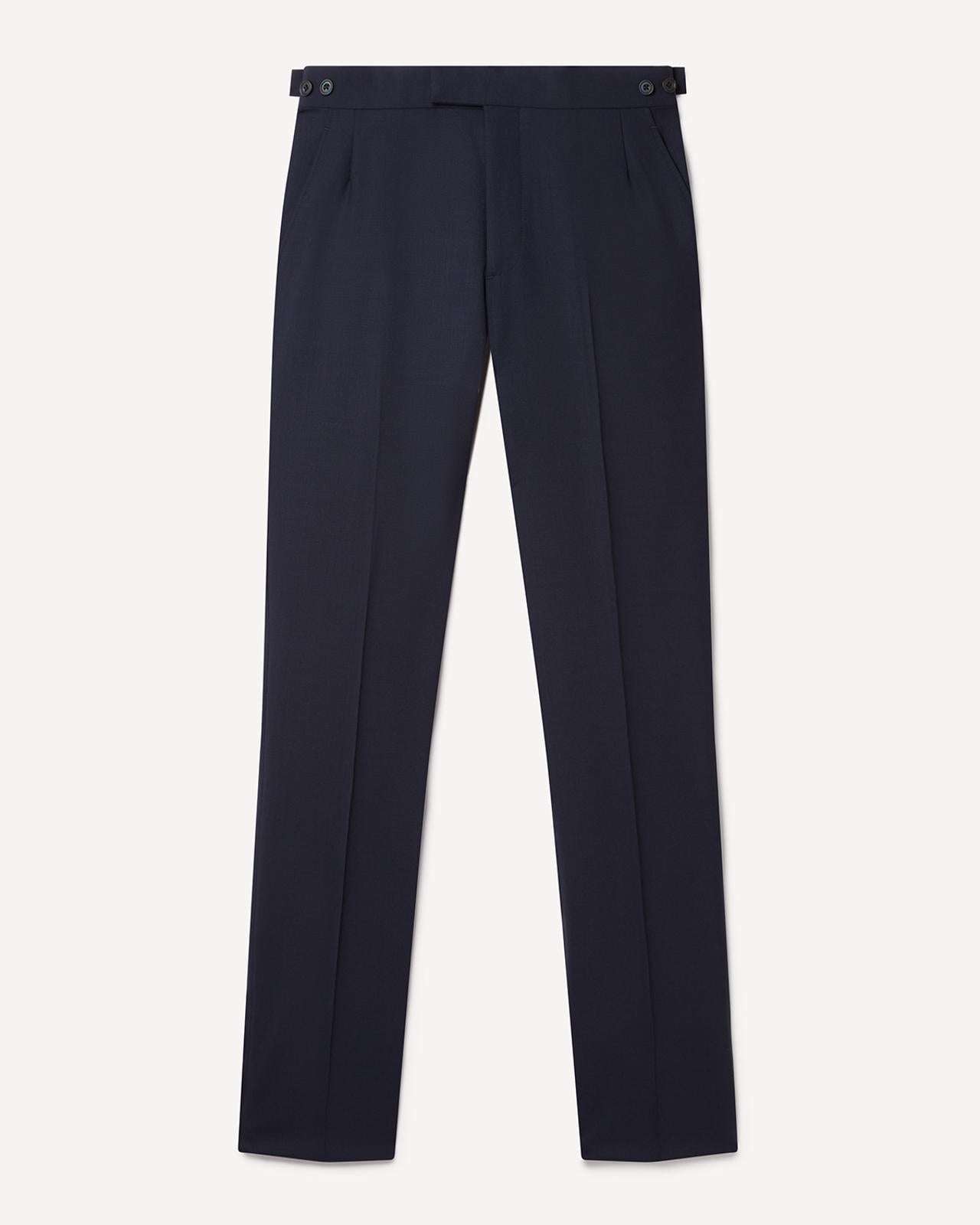 Kilgour Savile Row Tailoring Kilgour Single Breasted 1 Button Fresco Wool Suit Dark Navy