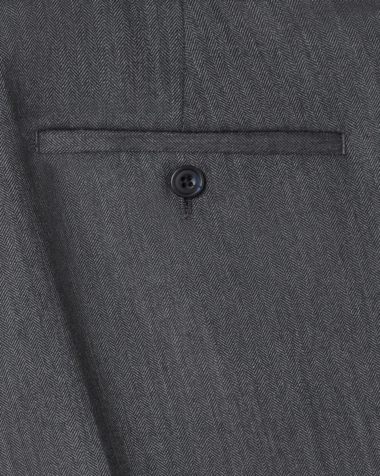 Kilgour Savile Row Tailoring Kilgour Single Breasted 1 Button Herringbone Wool Suit Grey