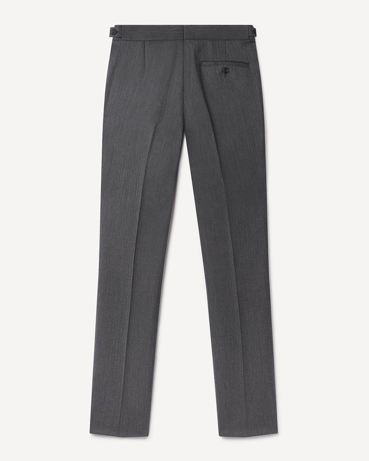 Kilgour Savile Row Tailoring Kilgour Single Breasted 1 Button Herringbone Wool Suit Grey
