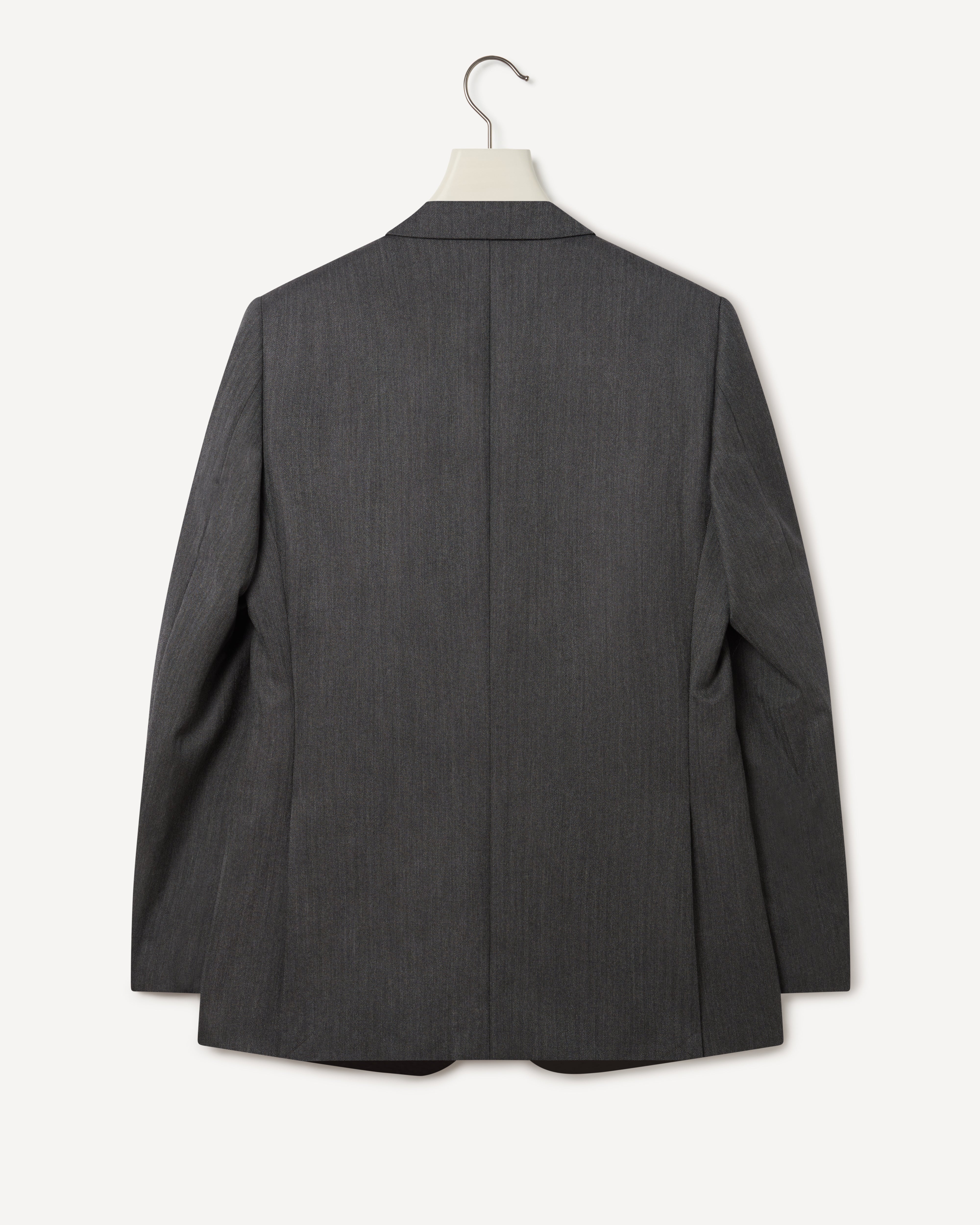 Kilgour Savile Row Tailoring Kilgour Single Breasted 1 Button Herringbone Wool Suit Grey
