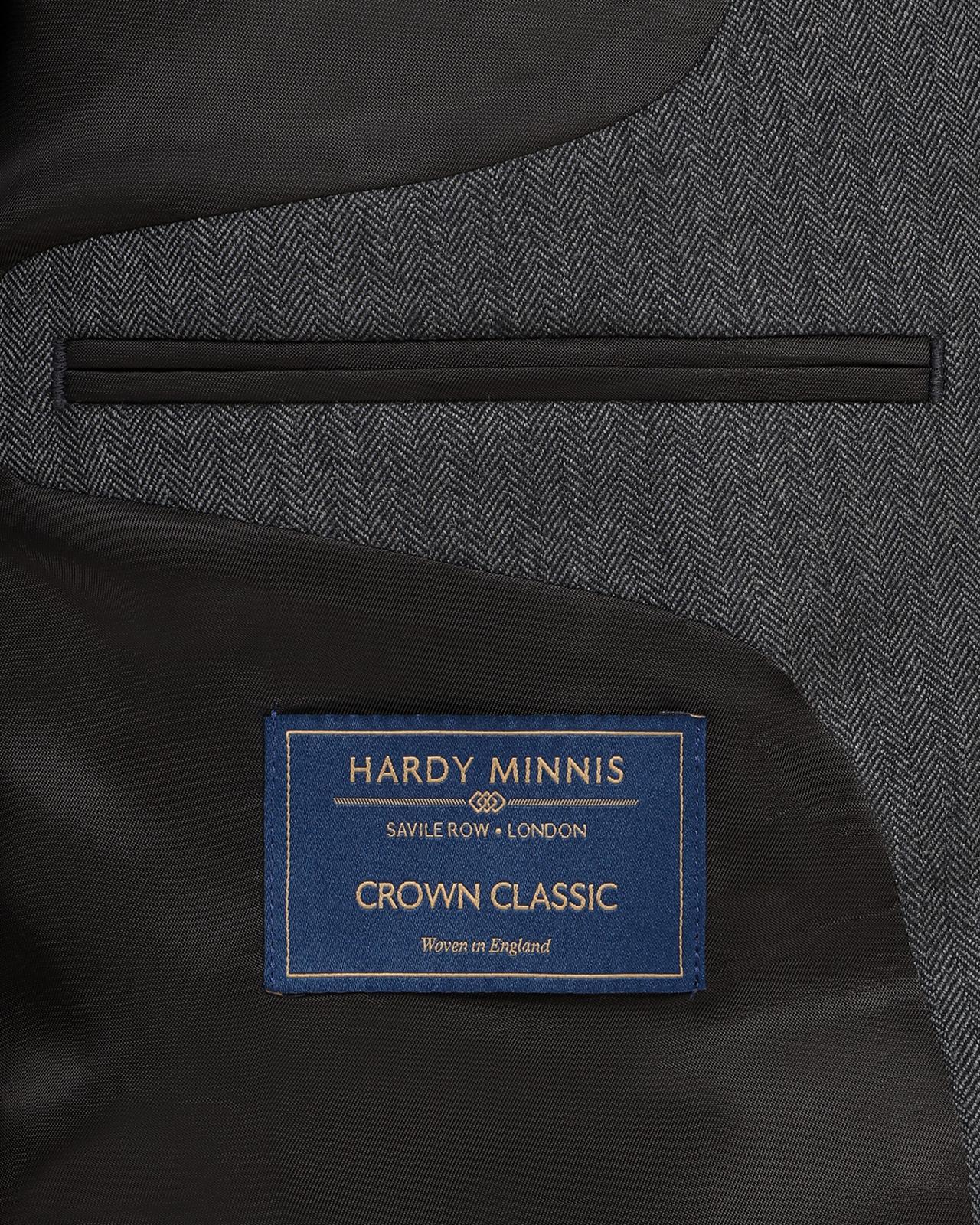 Kilgour Savile Row Tailoring Kilgour Single Breasted 1 Button Herringbone Wool Suit Grey