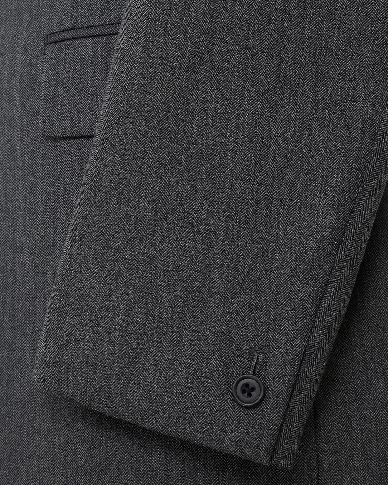 Kilgour Savile Row Tailoring Kilgour Single Breasted 1 Button Herringbone Wool Suit Grey