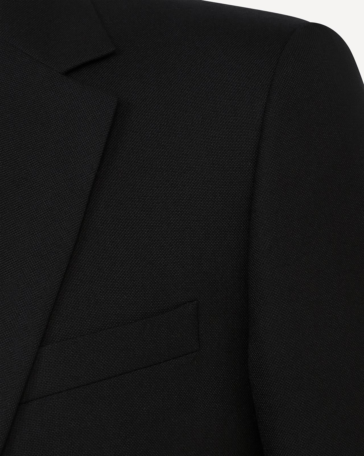 Kilgour Savile Row Tailoring Kilgour Single Breasted 1 Button Hopsack Wool Suit Black