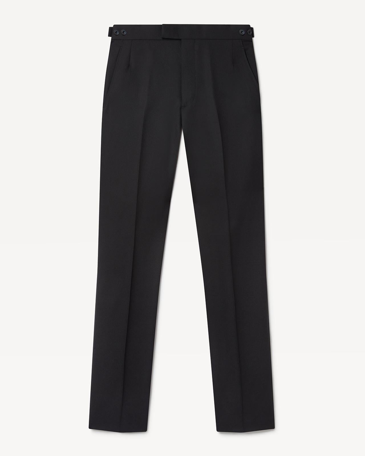 Kilgour Savile Row Tailoring Kilgour Single Breasted 1 Button Hopsack Wool Suit Black