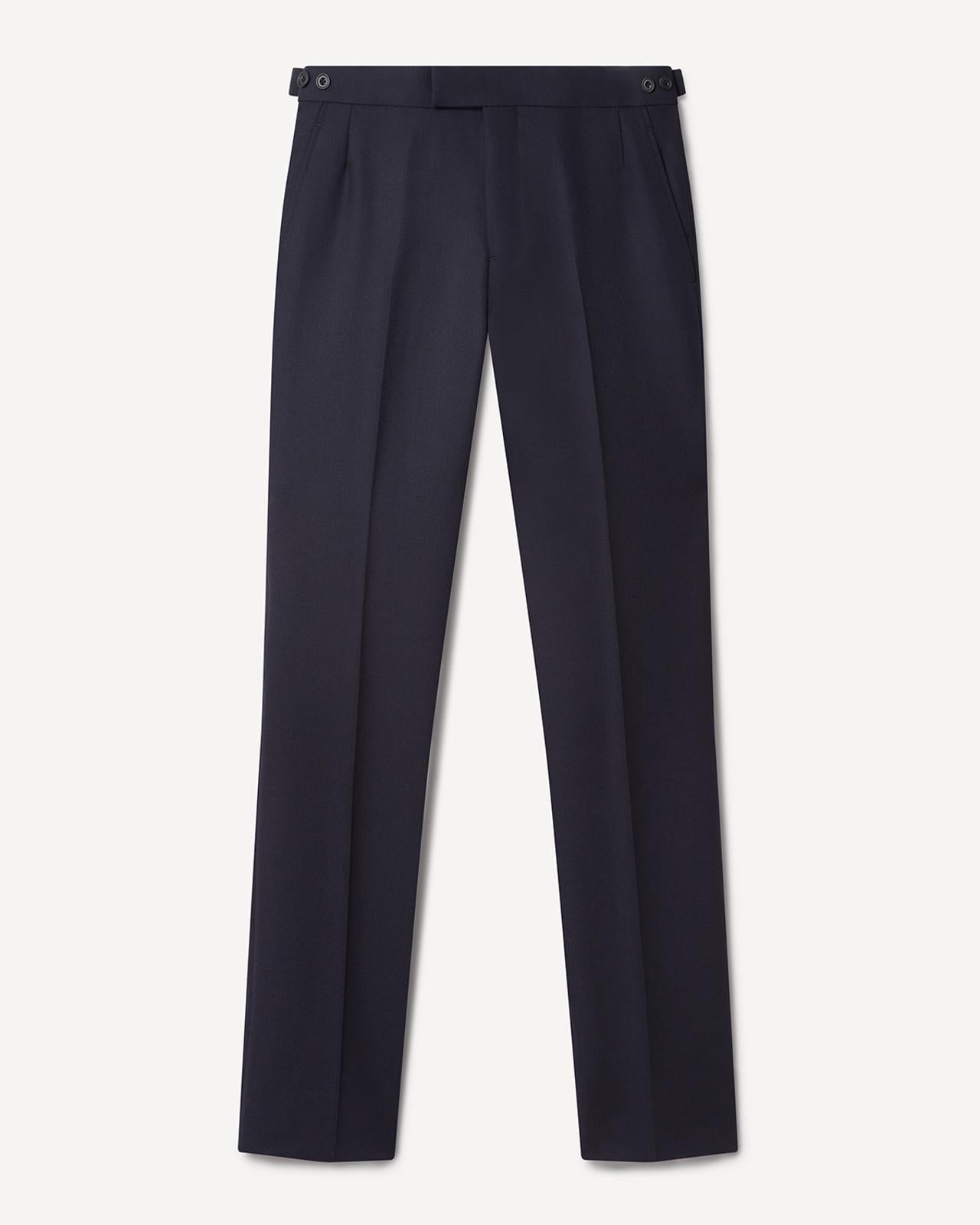 Kilgour Savile Row Tailoring Kilgour Single Breasted 1 Button Hopsack Wool Suit Midnight Navy