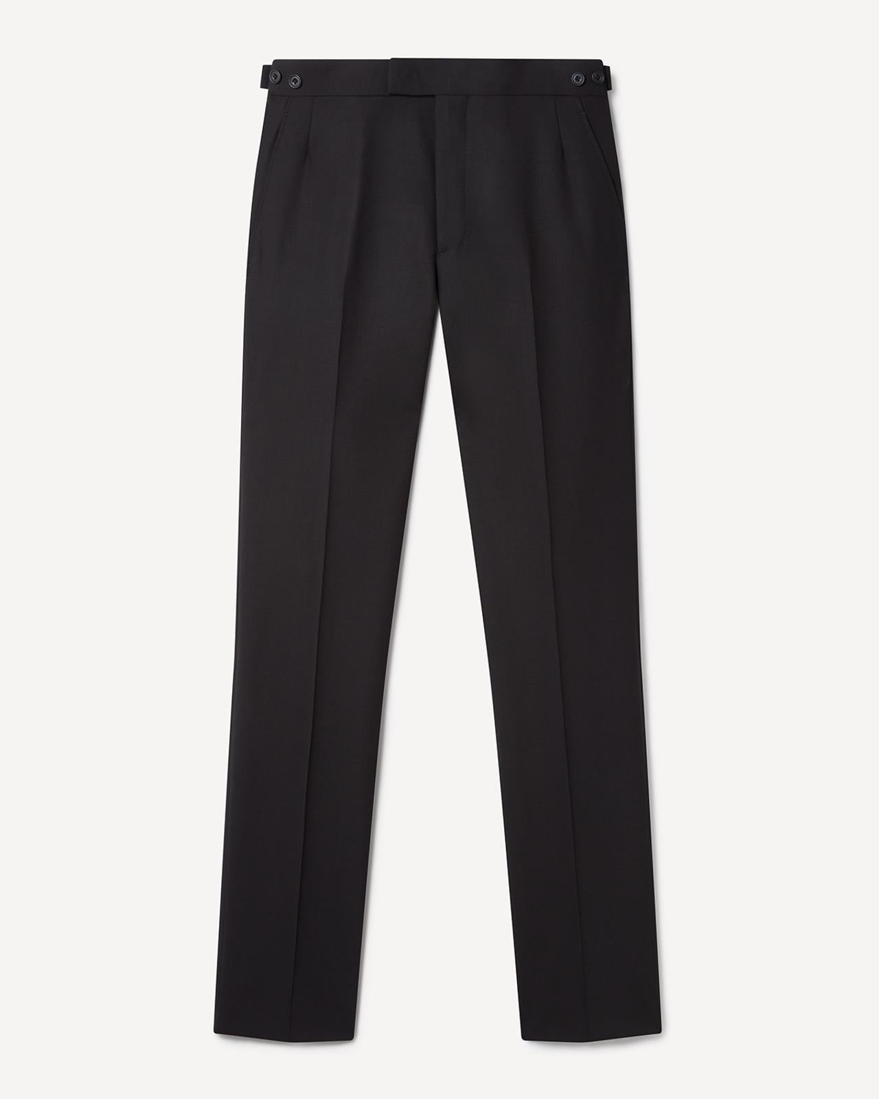 Kilgour Savile Row Tailoring Kilgour Single Breasted 1 Button Plain Fresco Wool Suit Black