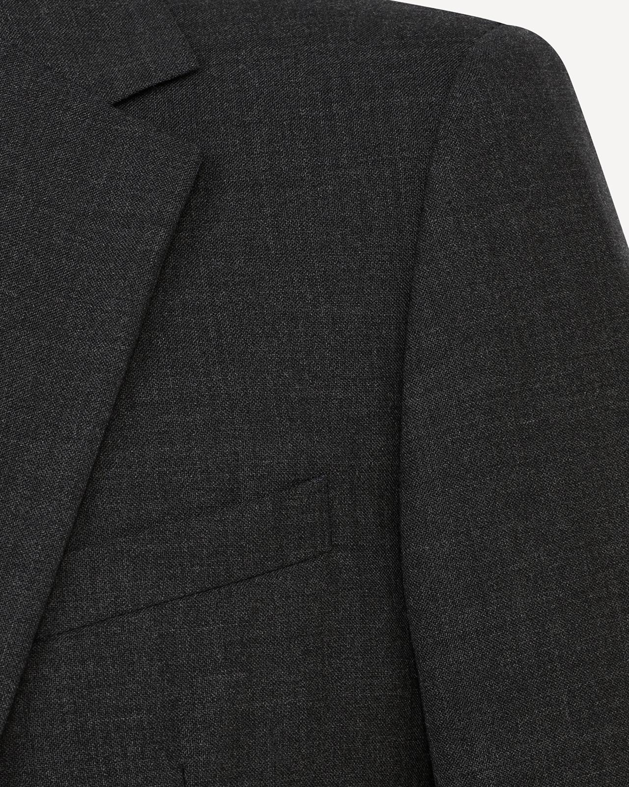 Kilgour Savile Row Tailoring Kilgour Single Breasted 1 Button Plain Fresco Wool Suit Charcoal