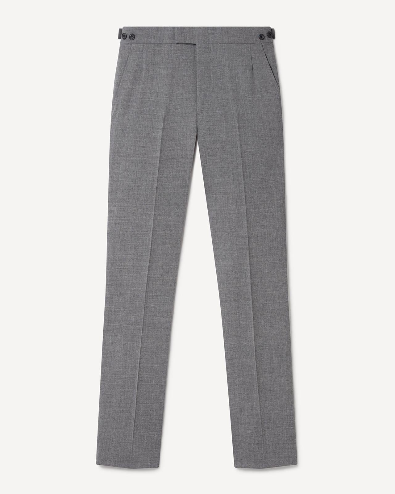 Kilgour Savile Row Tailoring Kilgour Single Breasted 1 Button Plain Fresco Wool Suit Grey