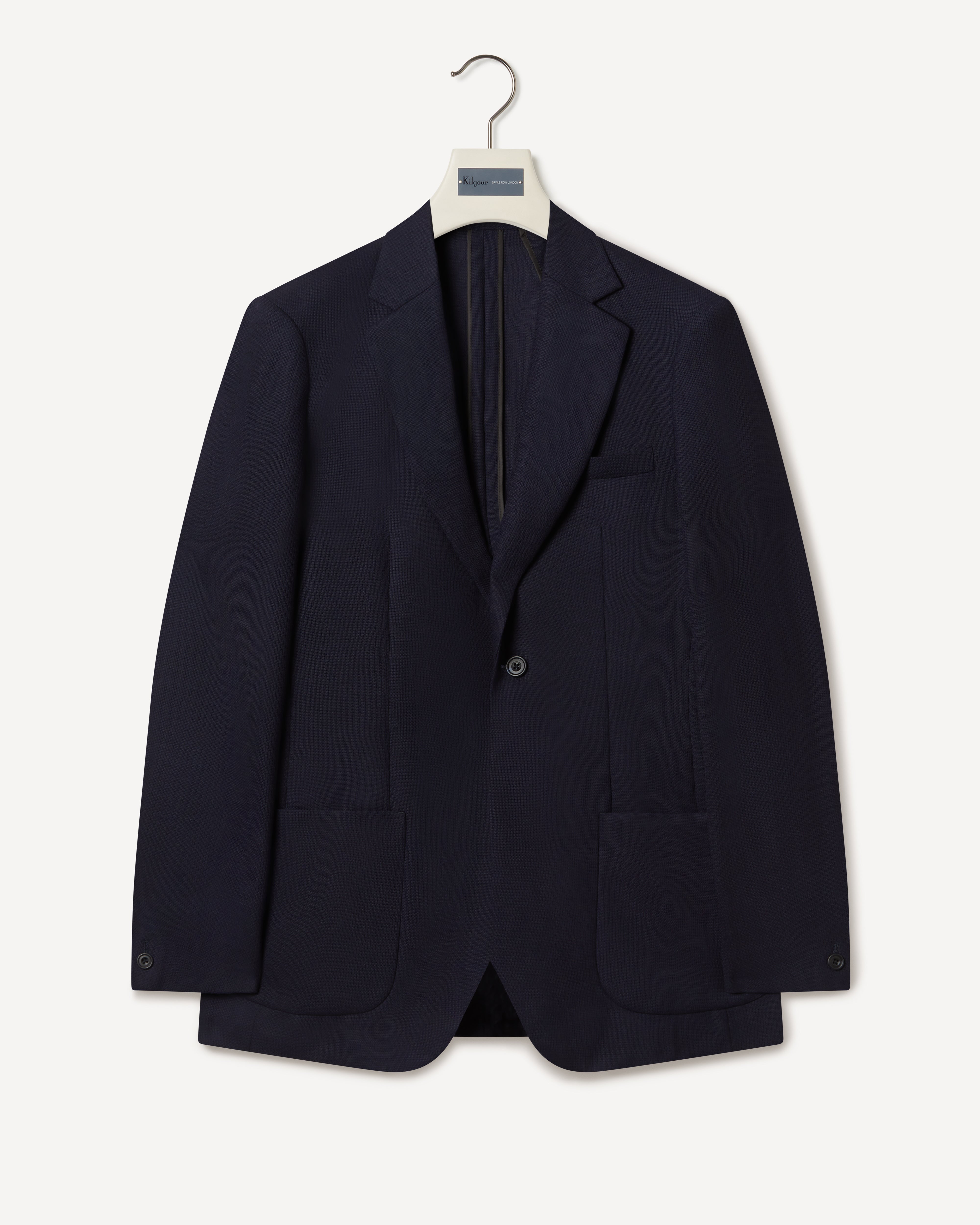 Kilgour Savile Row Tailoring Kilgour Single Breasted 1 Button Plain Mock Leno Jacket Navy