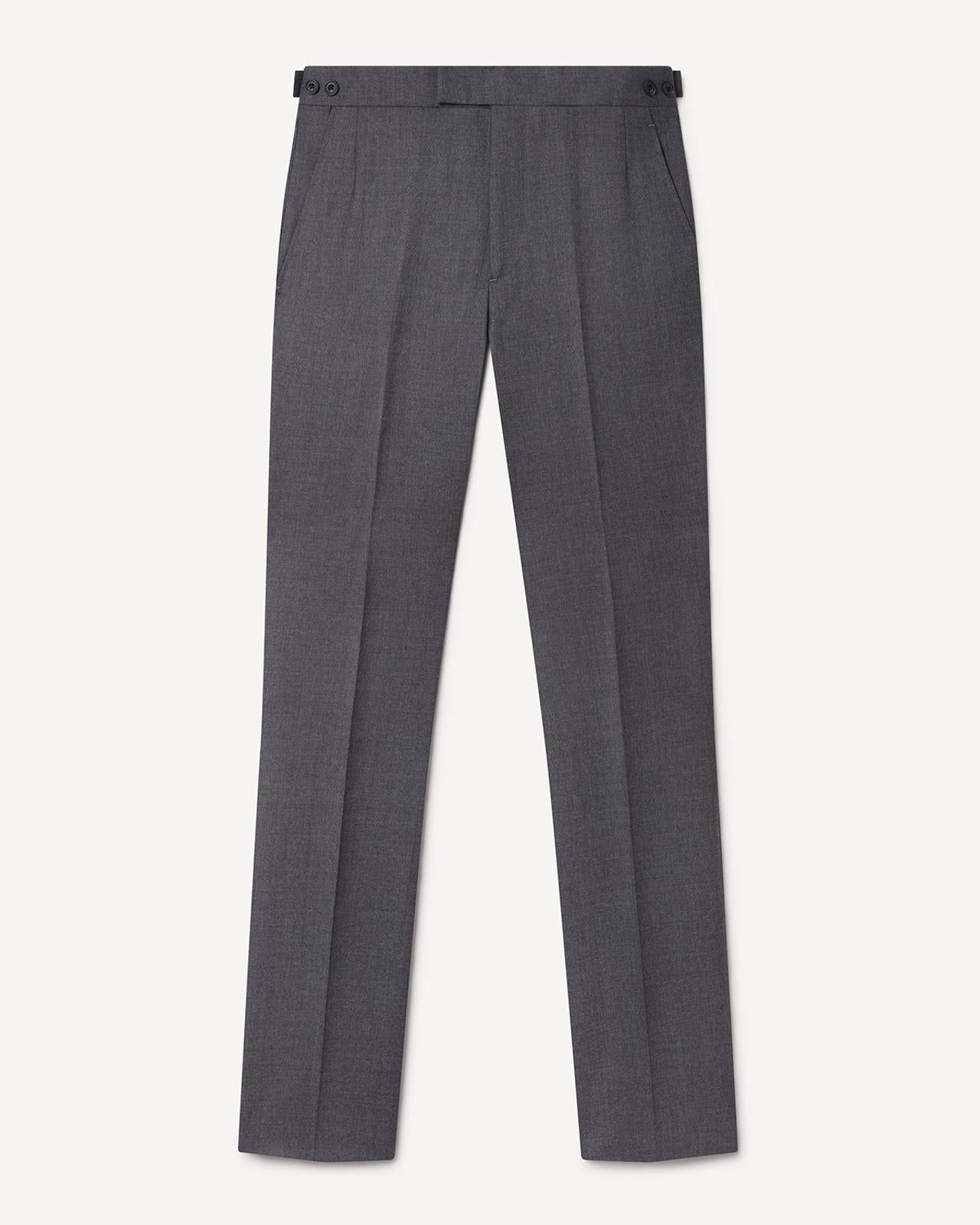 Kilgour Savile Row Tailoring Kilgour Single Breasted 1 Button Plain Wool Suit Mid Grey