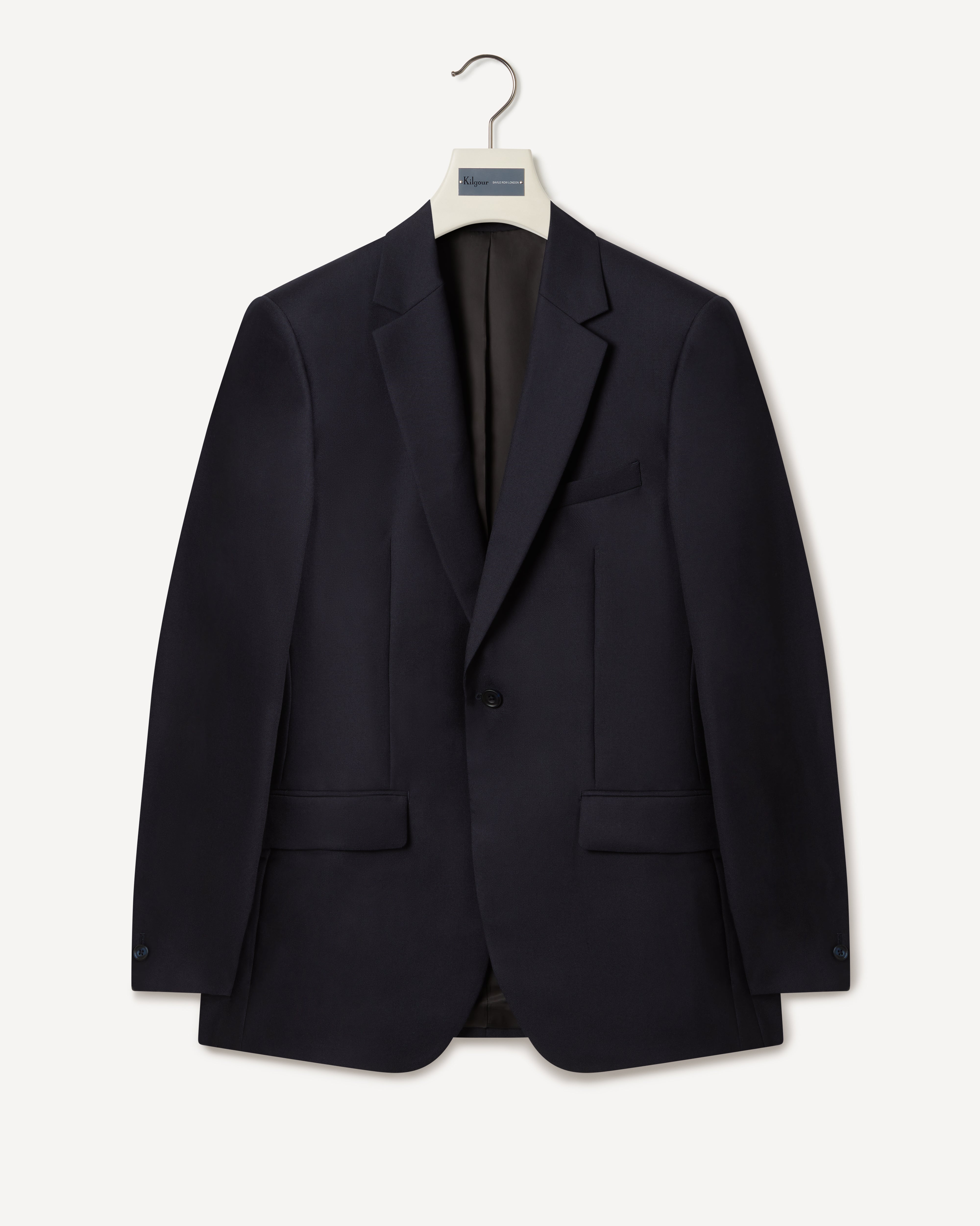 Kilgour Savile Row Tailoring Kilgour Single Breasted 1 Button Wool Twill Suit Midnight