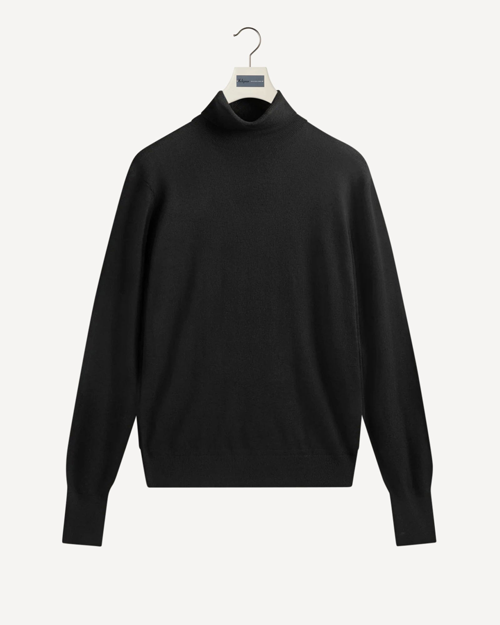 Merino Wool Roll Neck Knit Black