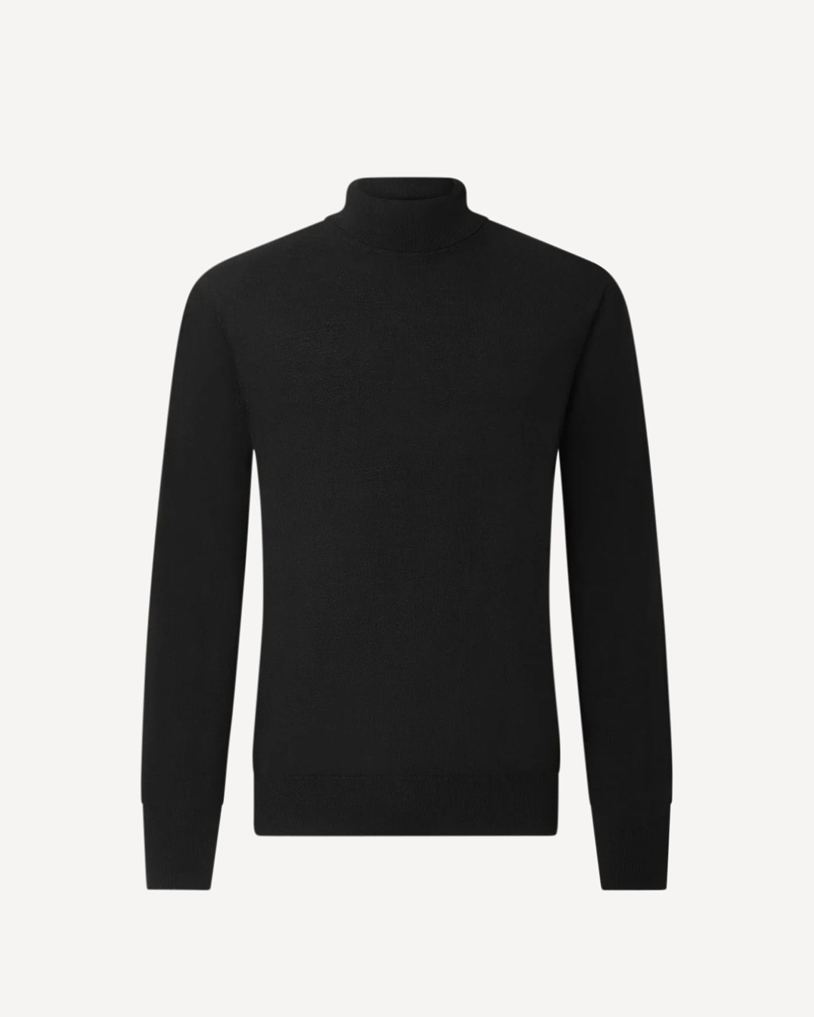 Merino Wool Roll Neck Knit Black