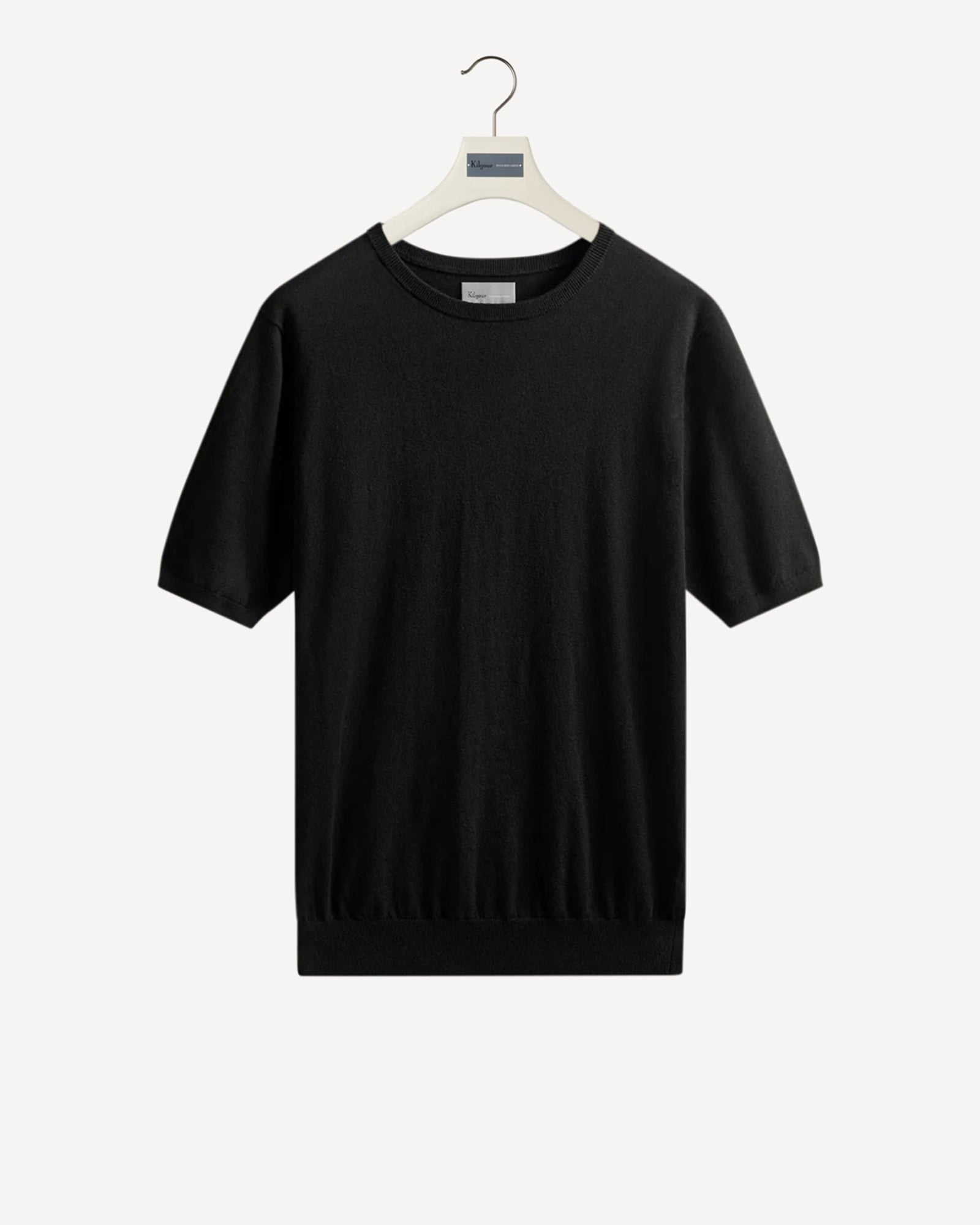Cotton Cashmere Mix Short Sleeve Knit Black