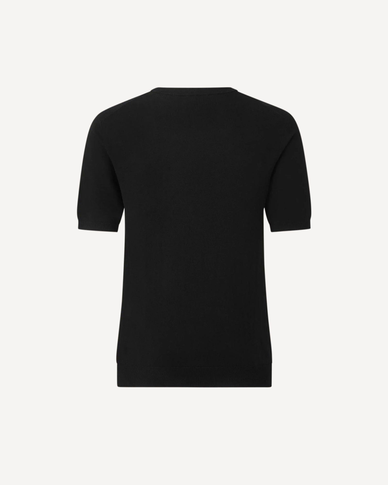 Cotton Cashmere Mix Short Sleeve Knit Black