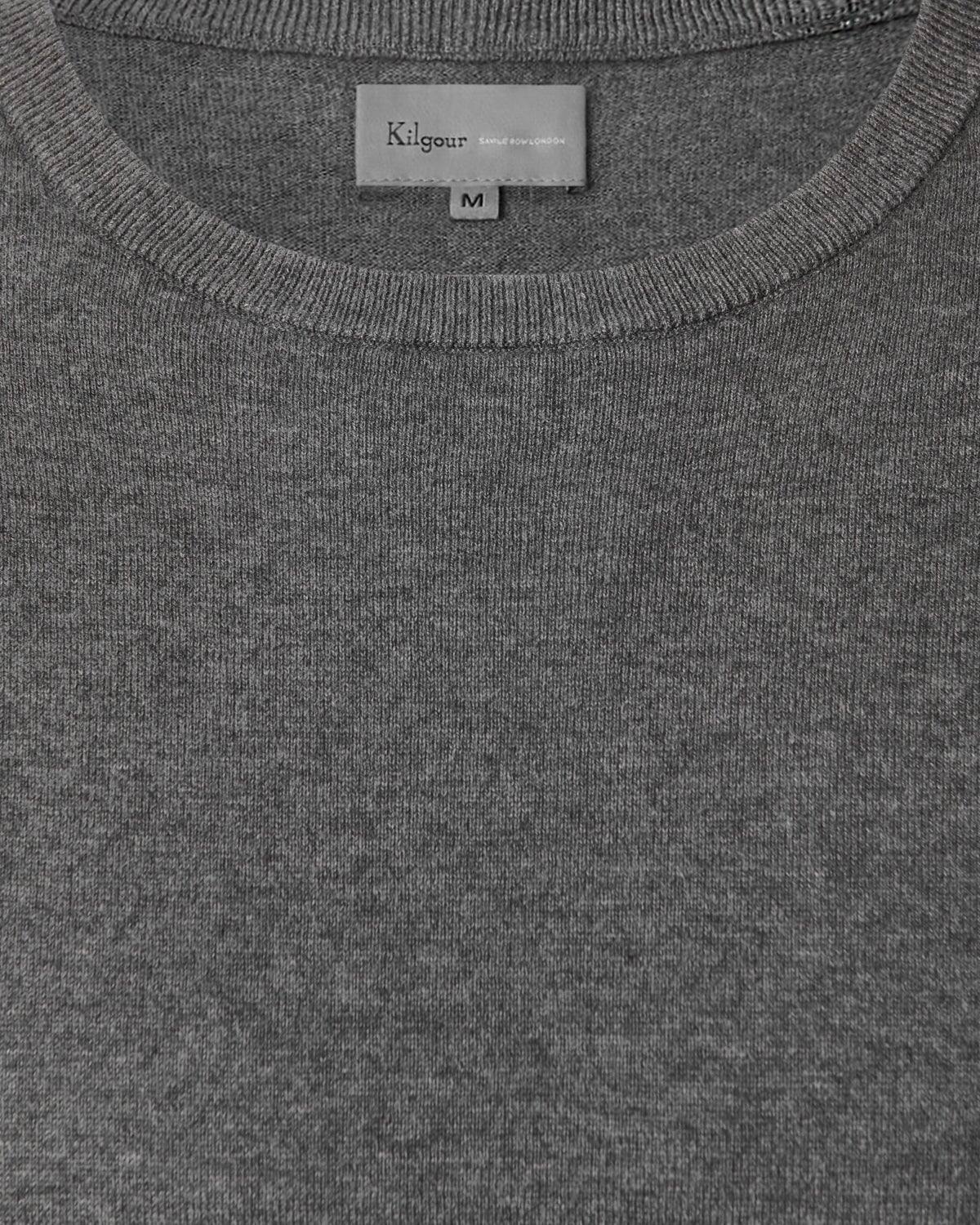 Kilgour Savile Row Tailoring S/S Cotton Cashmere Crew Neck Grey