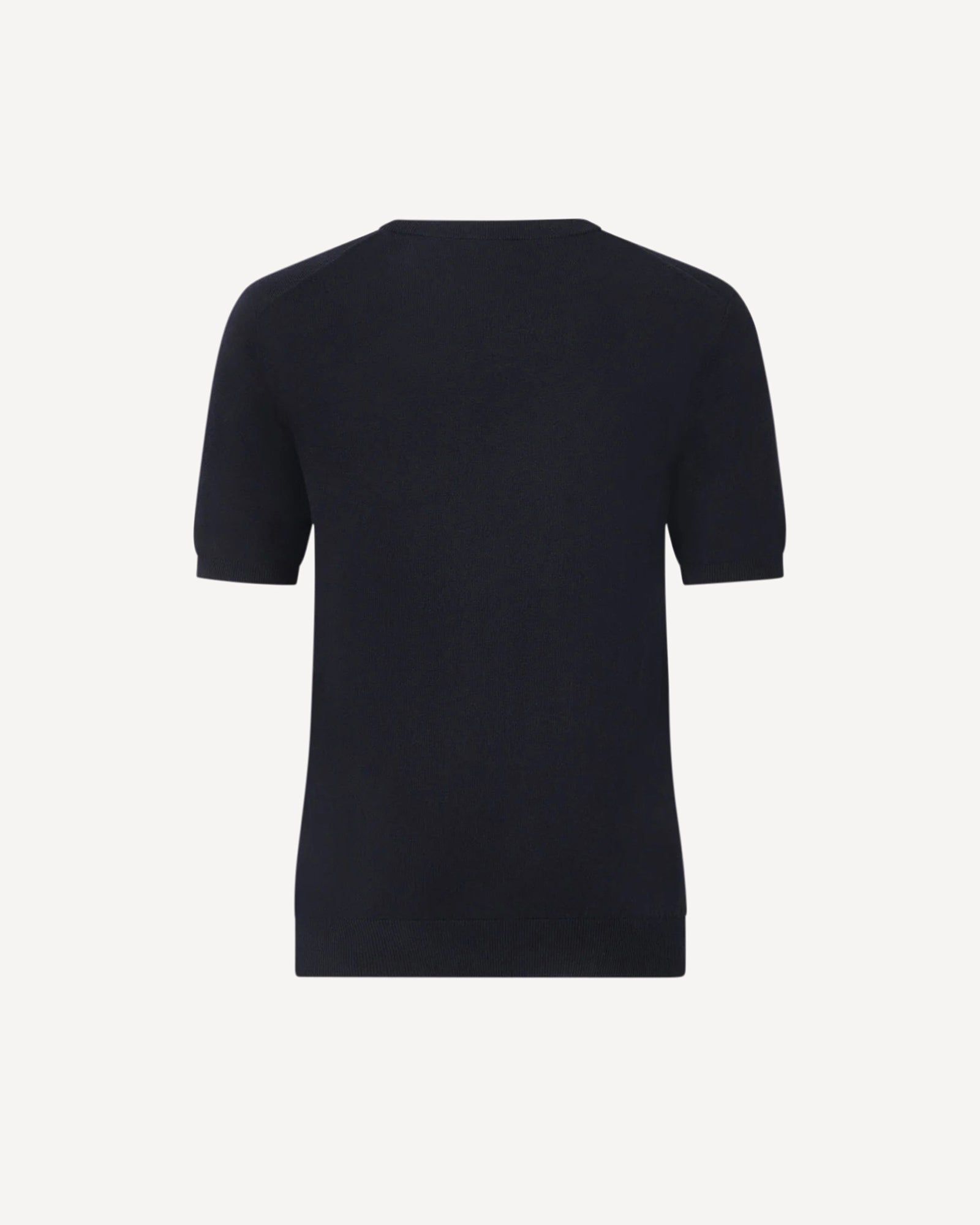 Cotton Cashmere Mix Short Sleeve Knit Navy